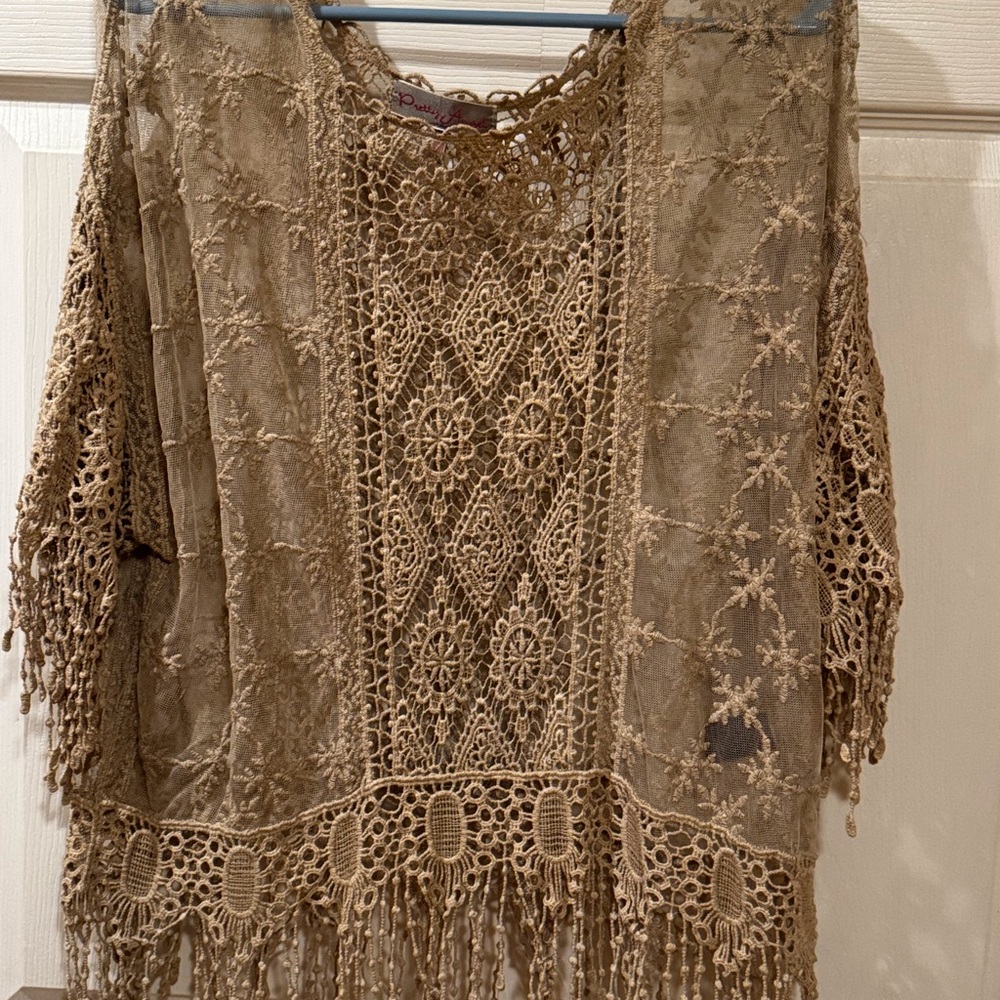 Tiny Perfectly Weaved crochet top. Pretty Angel, Boho Boutique-Never been worn